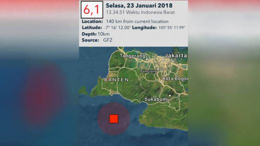Selain Jakarta, Gempa Terasa hingga ke Bekasi, Bandung dan Karawang