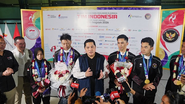 Menpora Erick Sambut Kepulangan Atlet Peraih Emas, Sebut Pahlawan