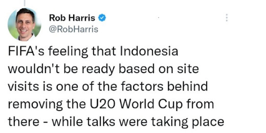 Bukan Soal Israel, Jurnalis Inggris Bocorkan Alasan FIFA Coret Indonesia jadi Tuan Rumah Piala Dunia U-20