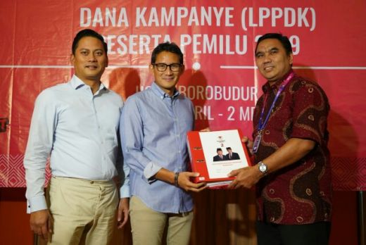 Serahkan Laporan Dana Kampanye ke KPU, Bantuan Masyarakat Tercatat Rp9,3 Miliar ke Prabowo-Sandi