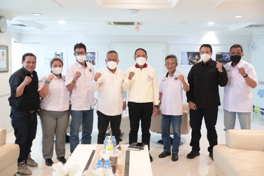 Diterima Menpora Amali, Ketum PWI Pusat Laporkan Kesiapan Porwanas 2022