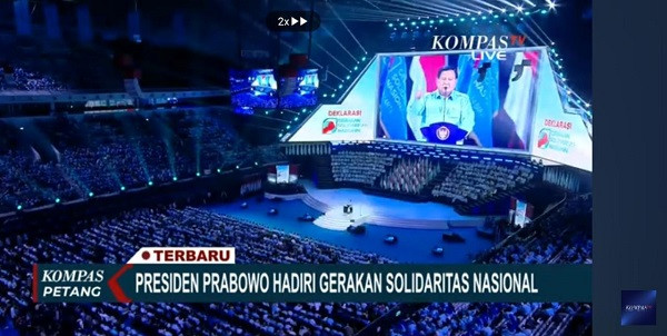 Disaksikan 16 Ribu Orang, Presiden Prabowo Subianto Resmikan Gerakan Solidaritas Nasional