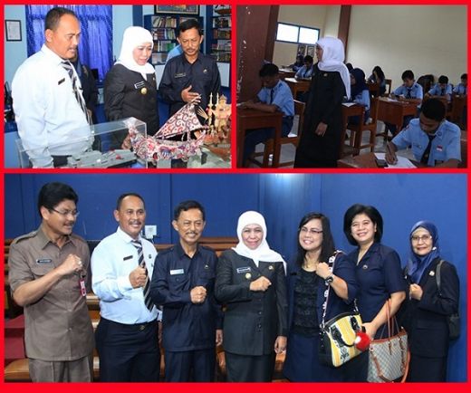 Gubernur Jatim Tinjau USBN SMA Hang Tuah 1 Surabaya