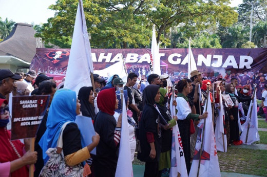 Gelar Apel Akbar, Ribuan Massa di Cilegon Dugung Ganjar Pranowo