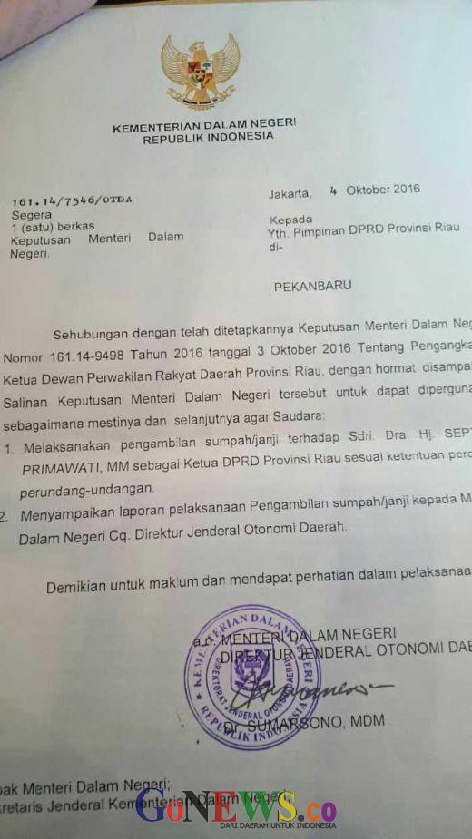Selangkah Lagi, Septina Primawati Duduk di Posisi Ketua DPRD Riau