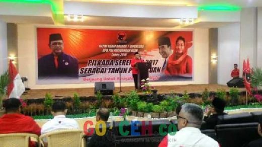 Buka Rakerda PDIP Aceh, Zaini Tegaskan Dukung Jokowi di Pilpres 2019