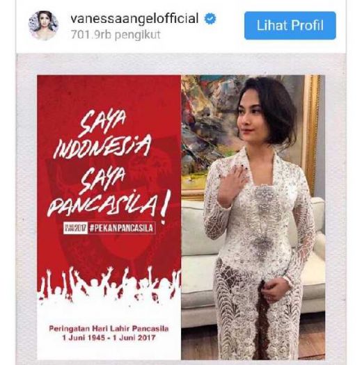 Vanessa Angel: Saya Indonesia, Saya Pancasila, Netizen: Saya Rp80 Juta