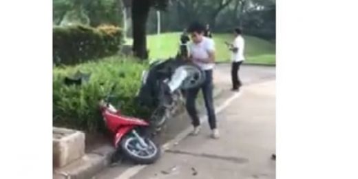 Viral Video Pemuda di Tangsel Mengamuk & Rusak Motor Sendiri karena Ditilang Polisi