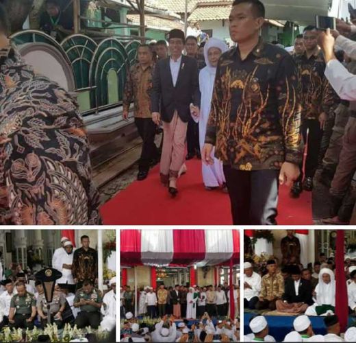 Kenakan Kain Sarung dan Jas Hitam, Jokowi Peringati Maulid Nabi bersama Habib Lutfi di Pekalongan