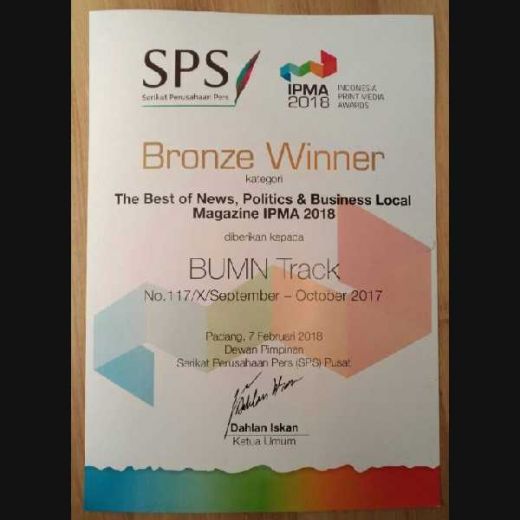 BUMN Track Raih Penghargaan SPS sebagai Majalah Terbaik 2018