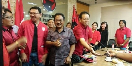 Pakai Jaket Merah, Ahok Umumkan Gabung PDIP di Bali