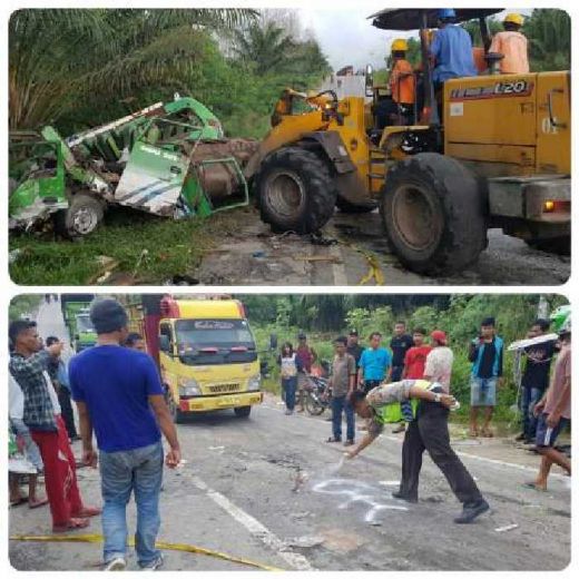 Kecelakaan Maut Antara Minibus, Tronton, Fuso dan Strada di Jalan Lintas Pekanbaru-Duri, 4 Orang Tewas Bahkan Tergilas Hingga Hancur
