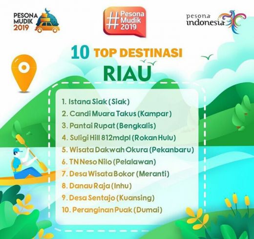 Pesona Mudik Lebaran, Ini 10 Top Destinasi Wisata dan Kuliner Riau Versi Kemenpar