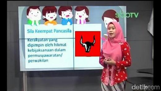 Waduh... Viral Sila Keempat Pancasila Digambarkan dengan Logo PDIP