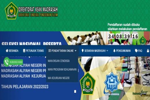 Kemenag Buka Pendaftaran Siswa Madrasah Aliyah