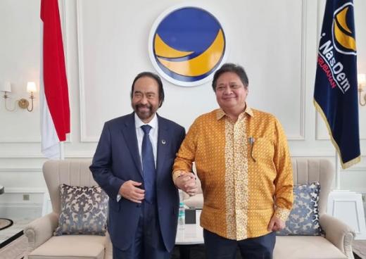 Silaturahmi Airlangga Hartarto dan Surya Paloh, Golkar dan Nasdem Sepakat Jaga Pemerintah Jokowi