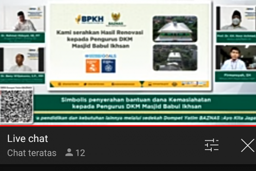 Gandeng Baznas, BPKH Bantu Masjid Babul Ihsan Palembang
