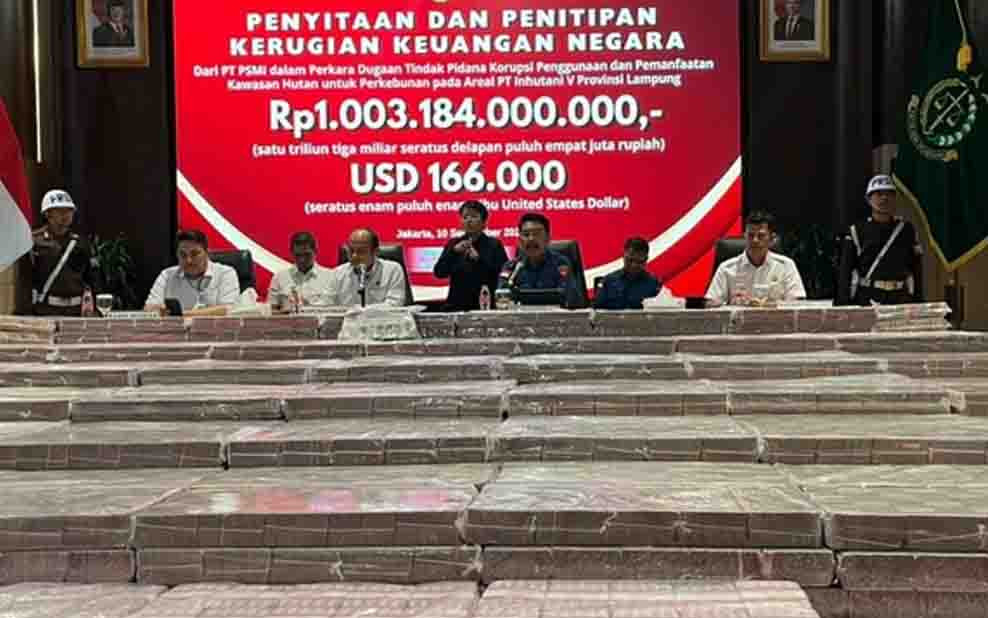 Kasus Penyerobotan Hutan di Way Kanan, Kejagung Sita Uang Triliunan Rupiah