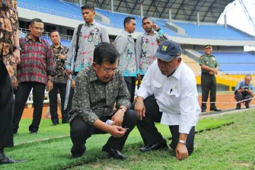 Menteri Basuki Dampingi Wapres JK Tinjau Venue Asian Games di Palembang