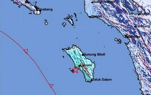 Pulau Nias Diguncang Gempa 4,9 SR