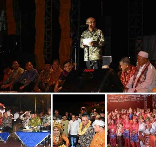 Dibawah Guyuran Air Hujan, Gubernur Andi Rachman Tetap Semangat Saksikan Festival Benteng Tujuh Lapis di Rohul