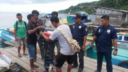 Polres Halsel Ciduk Tiga TSK Pencurian Mesin Laut di Bacan