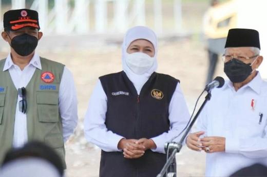 Wapres Tinjau Pembangunan Huntara Semeru