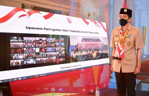 Menpora Amali Hadiri Peringatan Hari Pramuka 2021