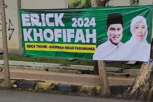 Spanduk Erick Thohir-Khofifah 2024 Bermunculan di Madiun, Ini kata Bawaslu