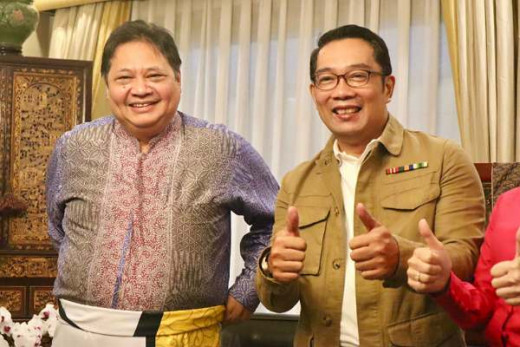 Silaturahmi dengan Airlangga Hartarto, Ridwan Kamil Sebut akan Balas Budi ke Golkar