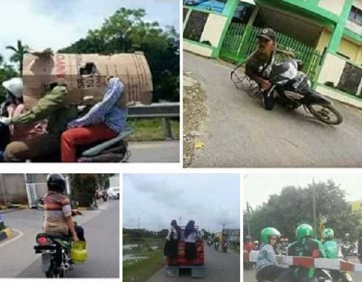 Hanya Ada di Indonesia, Aksi Nyeleneh Saat Berkendara Bikin Gagal Paham, Hehe...