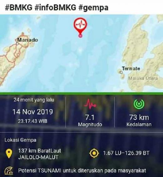 Peringatan Tsunami Gempa Maluku dan Manado Resmi Dicabut