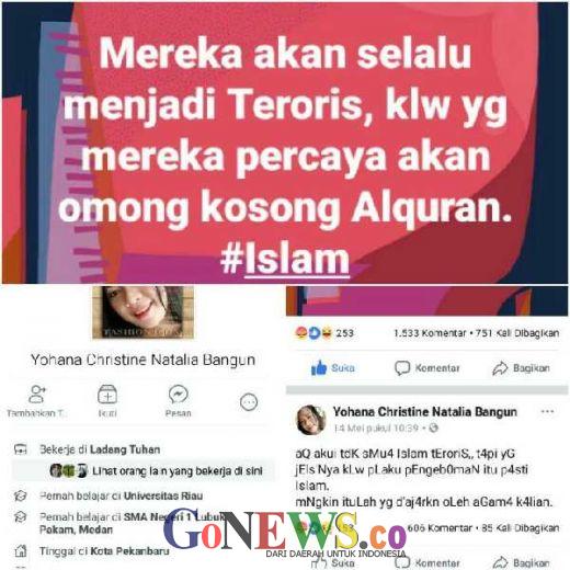 Sebut Alquran Omong Kosong dan Islam Agama Sarang Teroris, Polda Riau Diminta Ciduk Pemilik Akun FB Ini