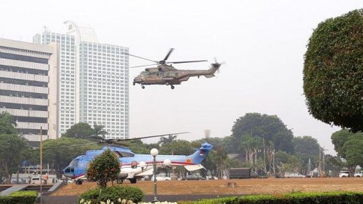 Jelang Sidang Tahunan MPR, Helikopter Kepresidenan Sudah Mendarat di Komplek Parlemen Senayan
