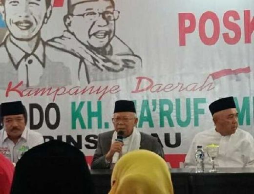 Ke Riau, Maruf Amin Pede Bakal Menang 70 Persen