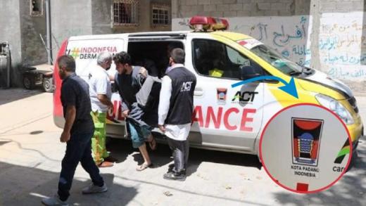 Ambulance Donasi Warga Padang Bantu Evakuasi Korban yang Dibombardir Israel di Palestina