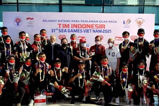 Timnas Dayung Indonesia Disambut Kemenpora di Bandara Soetta