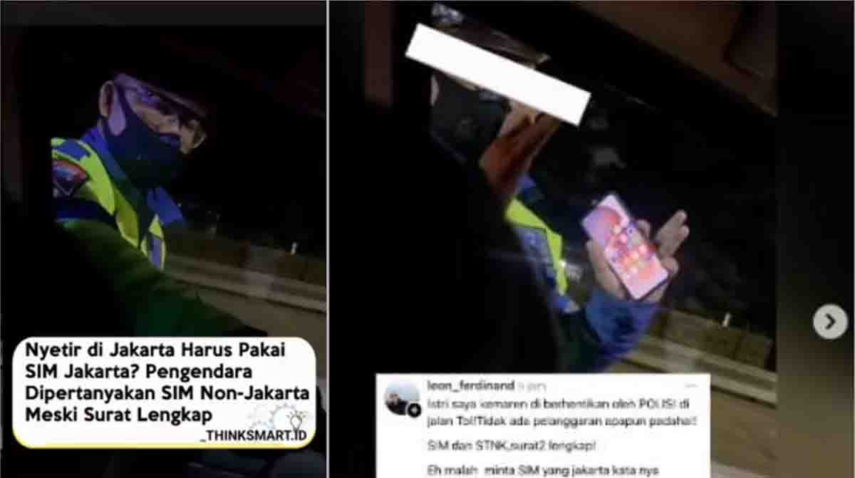 Polantas Tilang Pengemudi Karena SIM Luar Jakarta, Warganet: Aturannya Aneh
