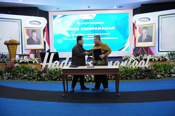 Menpora Erick dan Kepala BPKP Teken MoU Sinergitas Pelaksanaan Tugas dan Fungsi Pengawasan