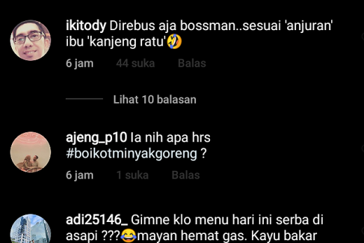 Harga Bensin Setengah Harga Minyak Goreng, Diskusi Netizen Seputar Kanjeng Mami dan Revolusi