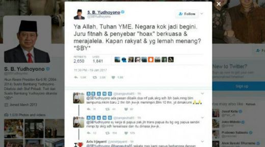 SBY: Juru Fitnah & Penyebar Hoax Berkuasa, Kapan Rakyat Lemah Menang?