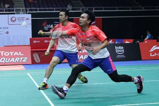 Tundukan Unggulan Tiga, Ahsan-Hendra ke Semifinal Singapura Open 2018