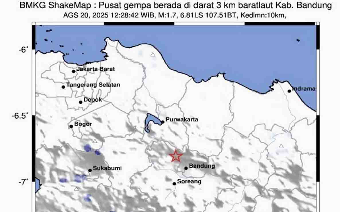 Lima Gempa Satu Hari, BMKG Ingatkan Warga Jabar untuk Tingkatkan Kewaspadaan