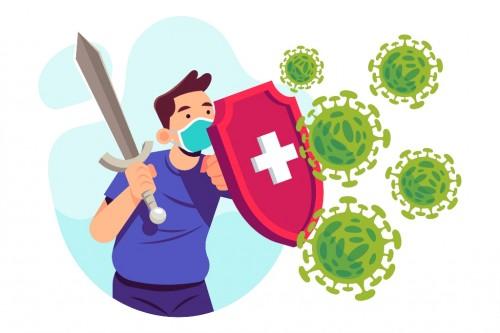 GoNews.co Ilustrasi melawan Covid-19. (I