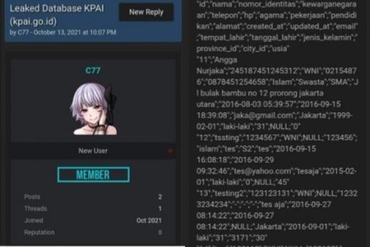 Usai BPJS, Kini Data KPAI Diduga Bocor dan Dijual di RaidForums
