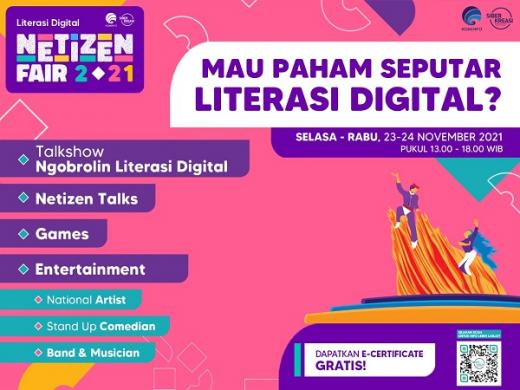 Kominfo Ajak Masyarakat Indonesia Makin Cakap Digital melalui Literasi Digital Netizen Fair 2021