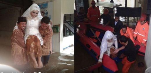 Kisah Marlina dan Mansyur Menikah Saat Banjir Melanda Jakarta
