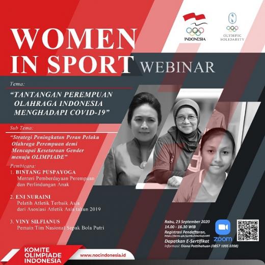 Menteri Pemberdayaan Perempuan Buka Webinar Women In Sports