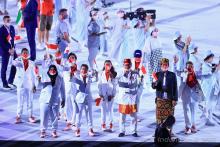 Kegagahan Kontingen Indonesia Terlihat di Stadion Olimpiade Tokyo