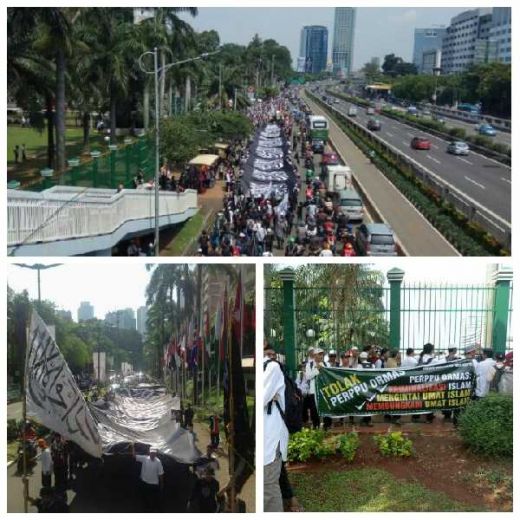 Ribuan Orang Demo Perppu Ormas, Lalu Lintas Depan Gedung DPR Tersendat